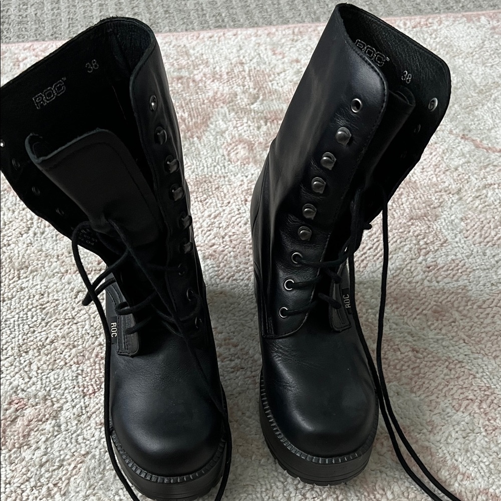 ROC Black Combat Boots for Women